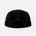 Boné Five Panel Streetwear Preto com Linha Branca